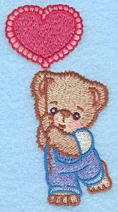 Picture of Boy Bear with Balloon Machine Embroidery Design