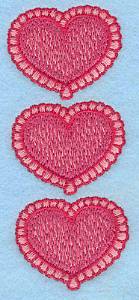 Picture of Vertical Heart Trio Machine Embroidery Design