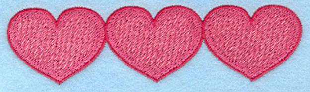 Picture of Horizontal Heart Trio Machine Embroidery Design