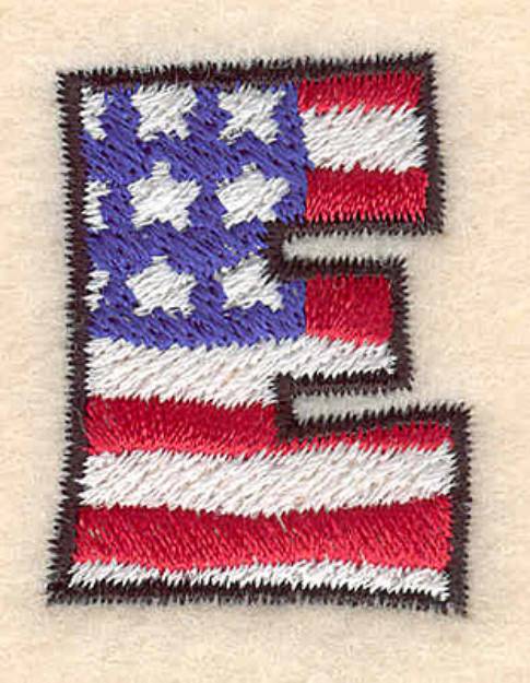 Picture of American Letter E Machine Embroidery Design