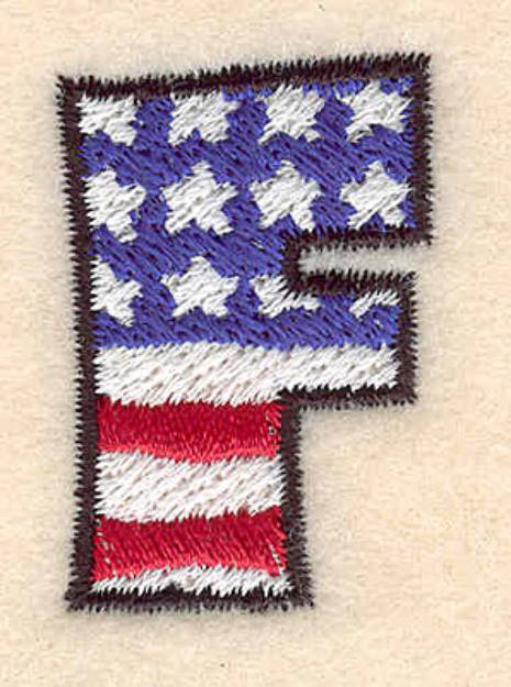 Picture of American Letter F Machine Embroidery Design