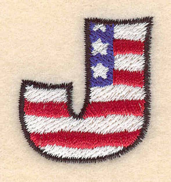 Picture of American Letter J Machine Embroidery Design