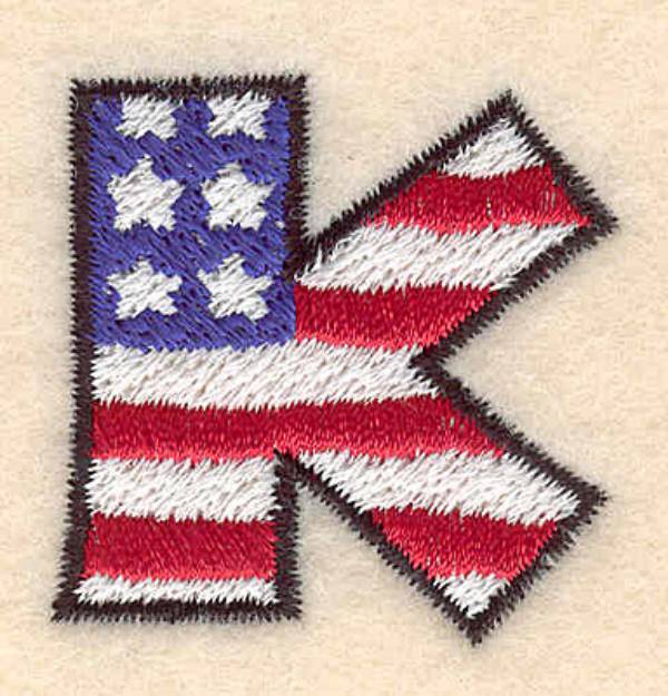 Picture of American Letter K Machine Embroidery Design