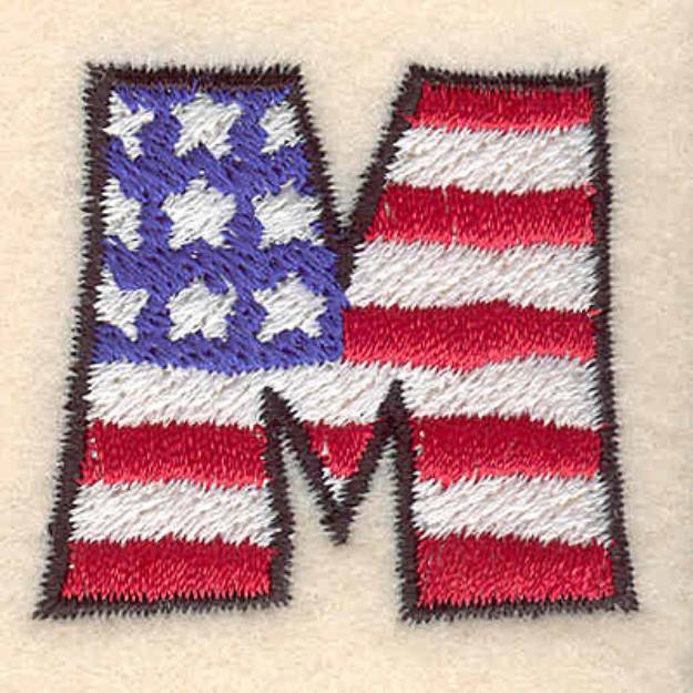 Picture of American Letter M Machine Embroidery Design