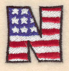 Picture of American Letter N Machine Embroidery Design