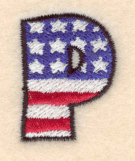 Picture of American Letter P Machine Embroidery Design