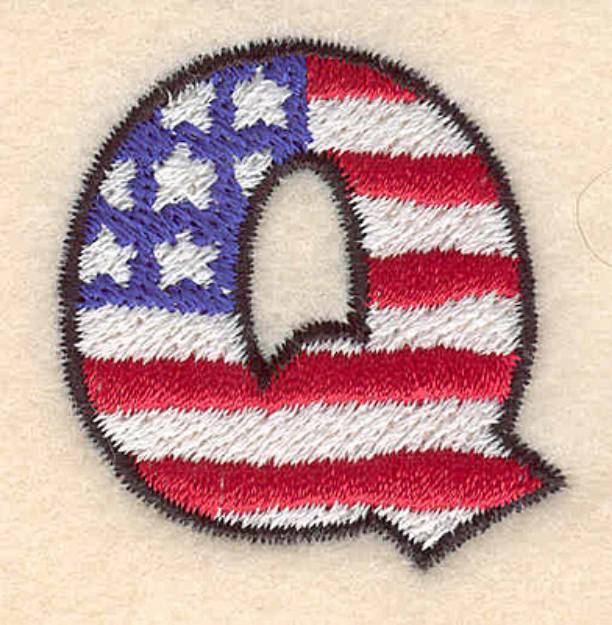 Picture of American Letter Q Machine Embroidery Design