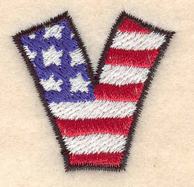 Picture of American Letter V Machine Embroidery Design