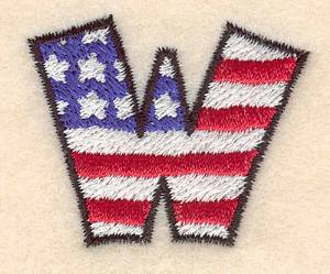 Picture of American Letter W Machine Embroidery Design
