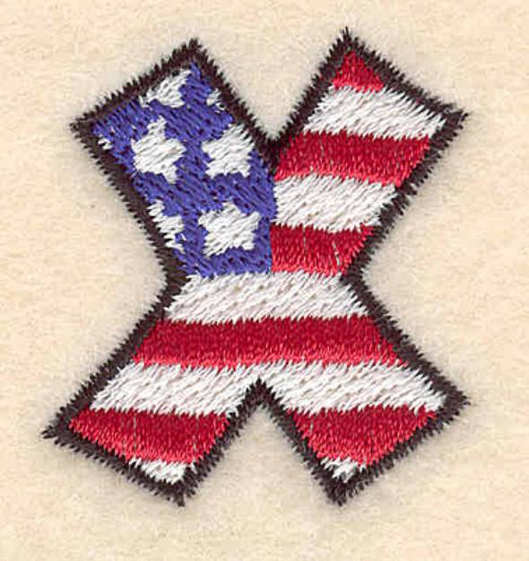 Picture of American Letter X Machine Embroidery Design