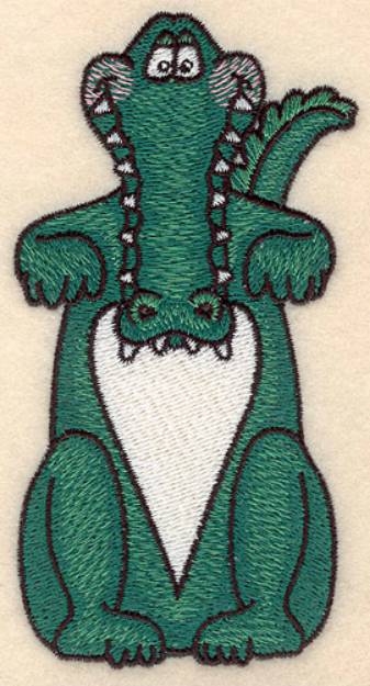 Picture of Alligator with Heart Machine Embroidery Design