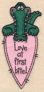 Picture of Alligator with Heart Machine Embroidery Design