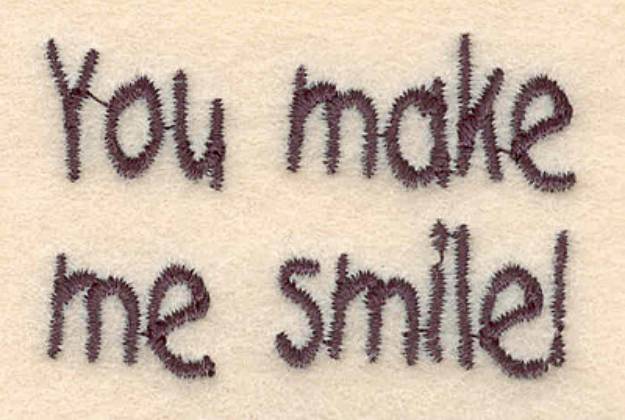 Picture of You Make Me Smile Machine Embroidery Design