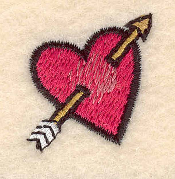 Picture of Heart with Arrow Machine Embroidery Design