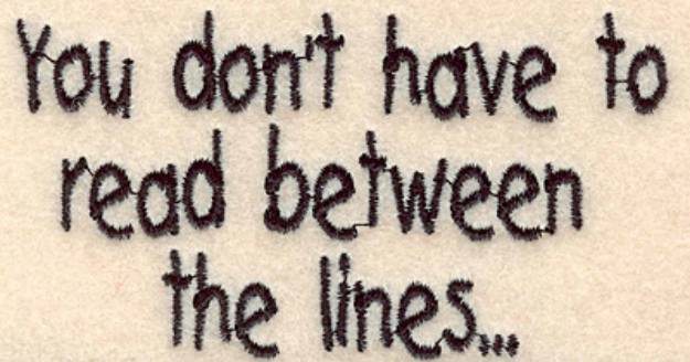 Picture of Read Between Lines Machine Embroidery Design