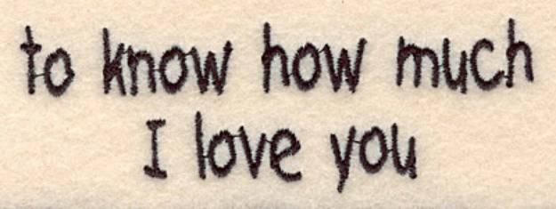 Picture of I Love You Machine Embroidery Design