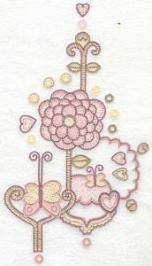 Picture of Floral Butterflies Machine Embroidery Design
