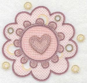 Picture of Heart in Flower Machine Embroidery Design