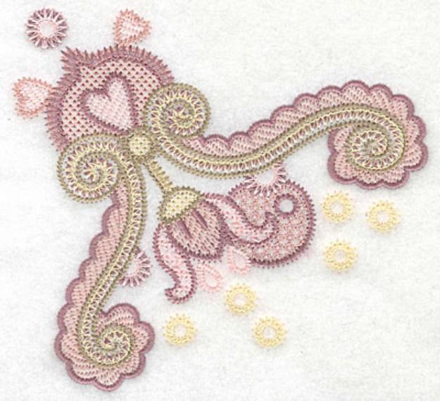 Picture of Heart Swirl Flower Machine Embroidery Design