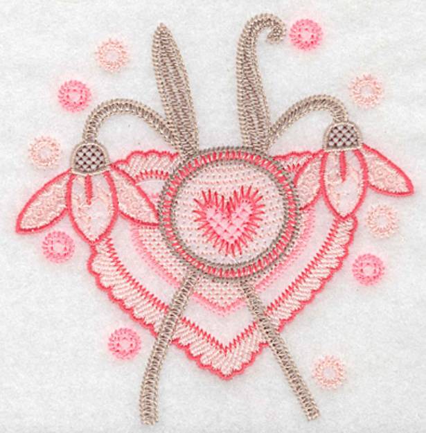 Picture of Hearts and Flowers Machine Embroidery Design