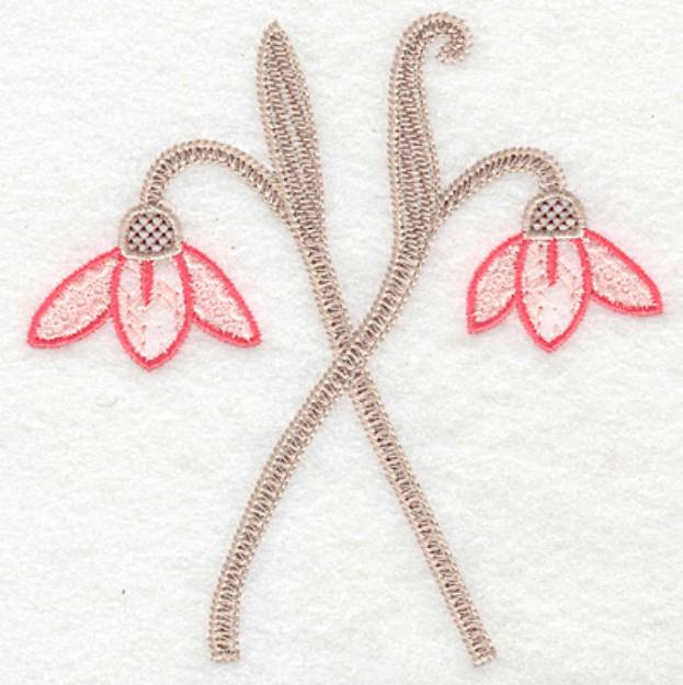 Picture of Crossed Flowers Machine Embroidery Design