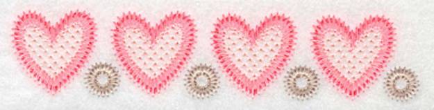 Picture of Horizontal Heart Border Machine Embroidery Design