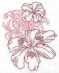 Picture of Redwork Lily Duo Machine Embroidery Design