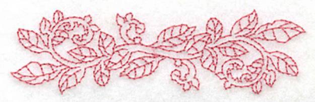 Picture of Redwork Straight Leaves Machine Embroidery Design