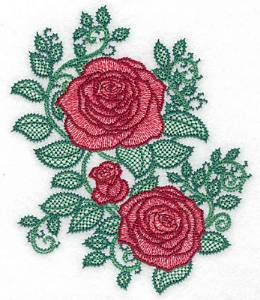 Picture of Artistic Rose Trio Machine Embroidery Design