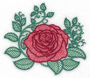 Picture of Artistic Single Rose Machine Embroidery Design