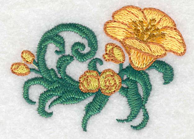 Picture of Realistic Yellow Trumpet Machine Embroidery Design