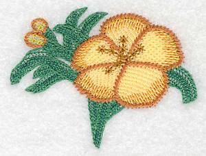 Picture of Artistic Yellow Trumpet Machine Embroidery Design