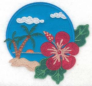 Picture of Hawaiian Scene Applique Machine Embroidery Design