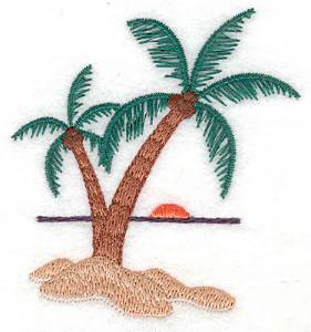 Picture of Palm Tree Scene Machine Embroidery Design