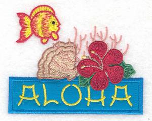 Picture of Aloha Applique Scene Machine Embroidery Design