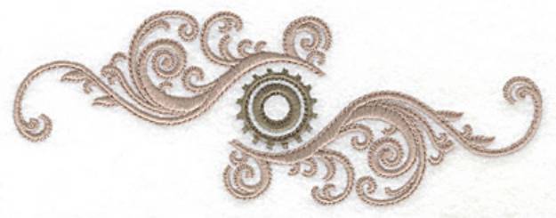 Picture of Double Cog and Swirls Machine Embroidery Design