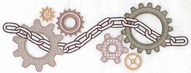 Picture of Chain and Cogs Machine Embroidery Design