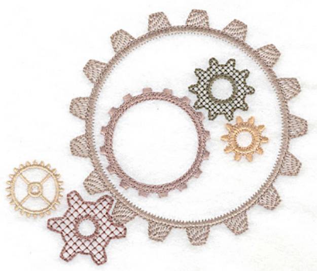 Picture of Gears in Motion Machine Embroidery Design