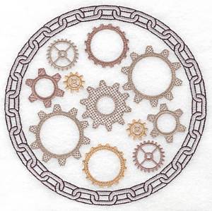 Picture of Cogs In Chain Machine Embroidery Design