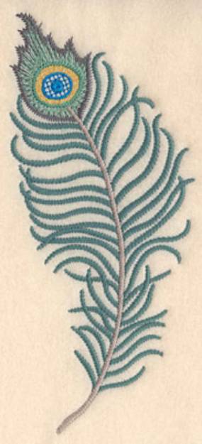 Picture of Vertical Peacock Feather Machine Embroidery Design