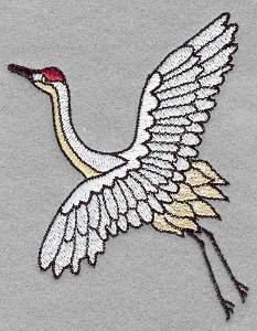 Picture of Crane Machine Embroidery Design