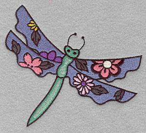 Picture of Floral Dragonfly Machine Embroidery Design