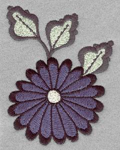 Picture of Blue Asian Flower Machine Embroidery Design