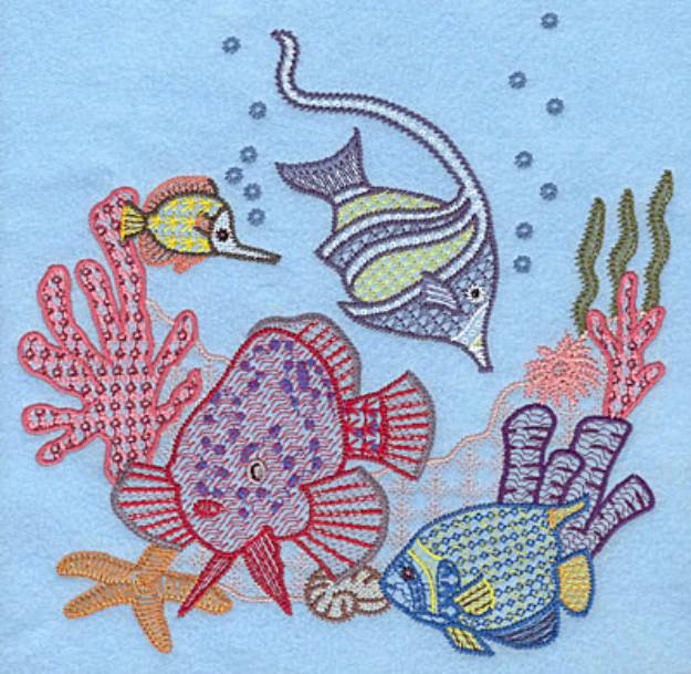 Picture of Underwater Scene Machine Embroidery Design
