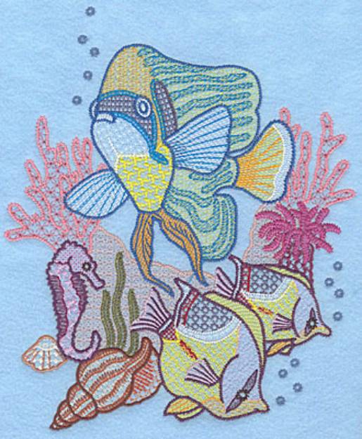 Picture of Underwater Scene Machine Embroidery Design