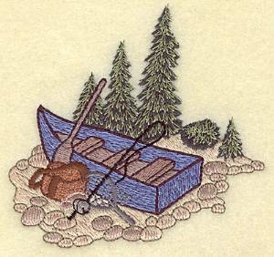 Picture of Fishermans boat Machine Embroidery Design