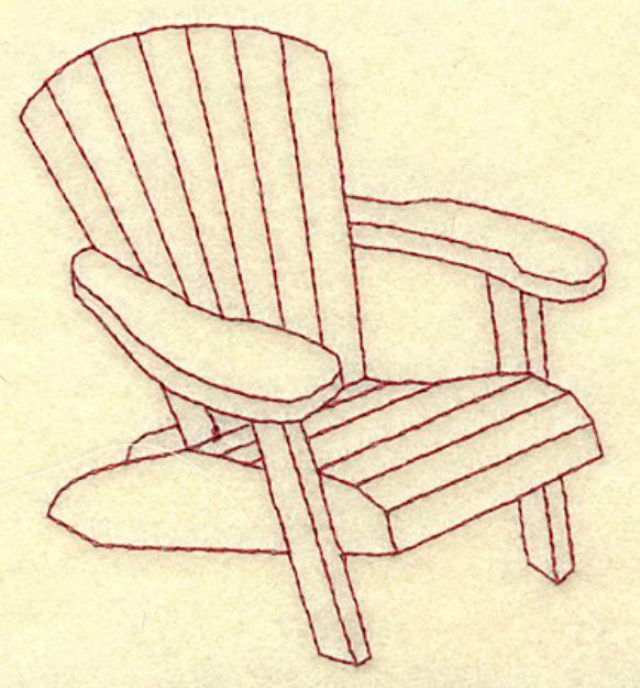 Picture of Adirondack Chair Redwork Machine Embroidery Design