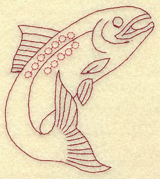 Picture of Fish Redwork Machine Embroidery Design