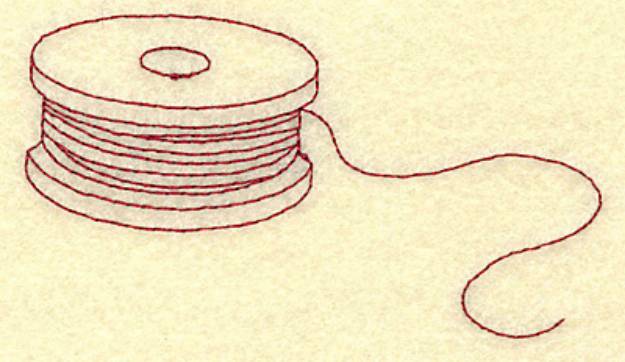 Picture of Fishing Spool Redwork Machine Embroidery Design