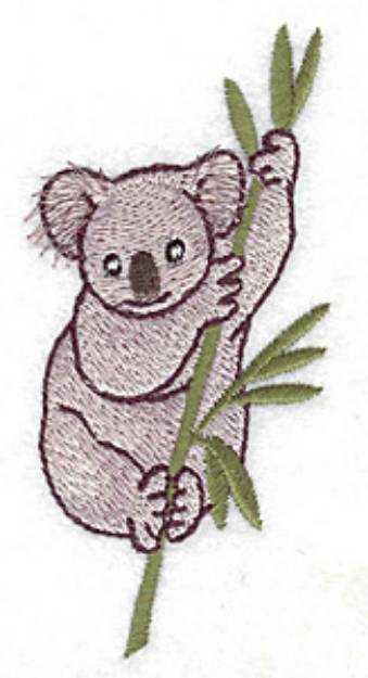 Picture of Koala in Eucalyptus Tree Machine Embroidery Design